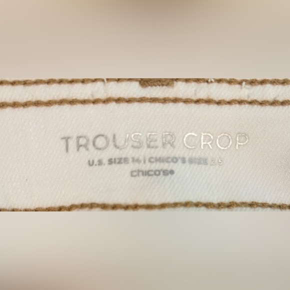 Chico's White Trouser Crop Pants - Picture 4 of 5